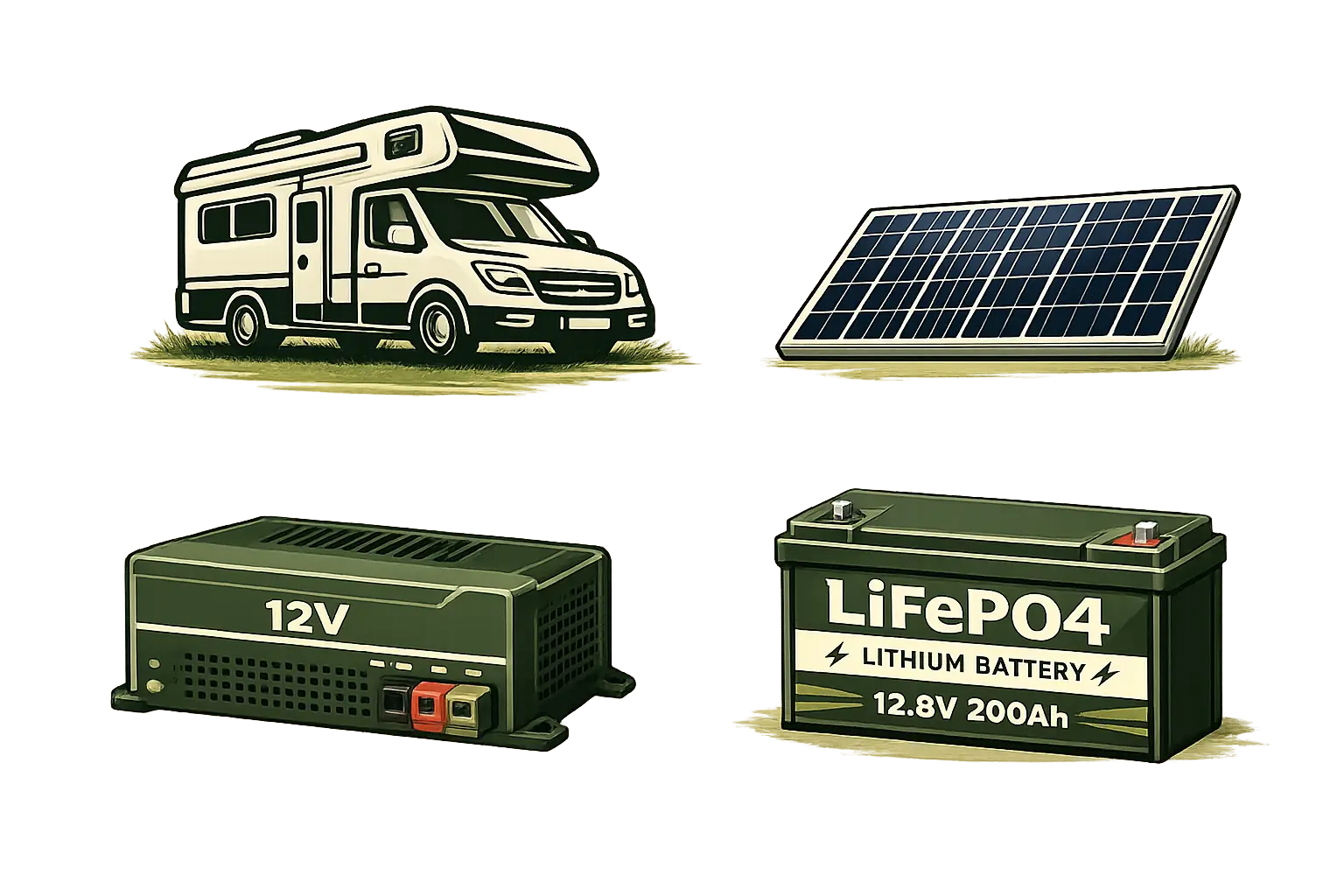 Instalacja solar + B2B + LiFePo4 w kamperze